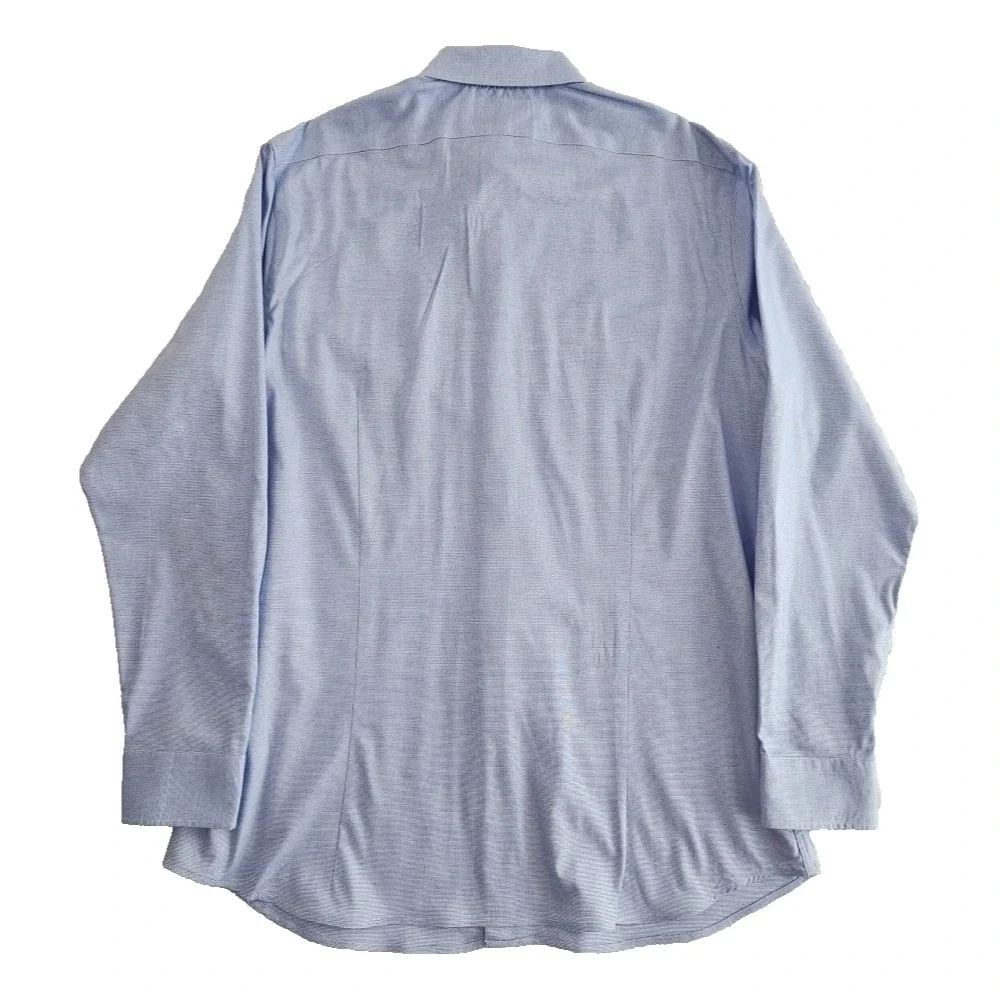 Banana Republic Mens XL Tall Blue Athletic Fit Wrinkle Resistant Plaid Shirt EUC